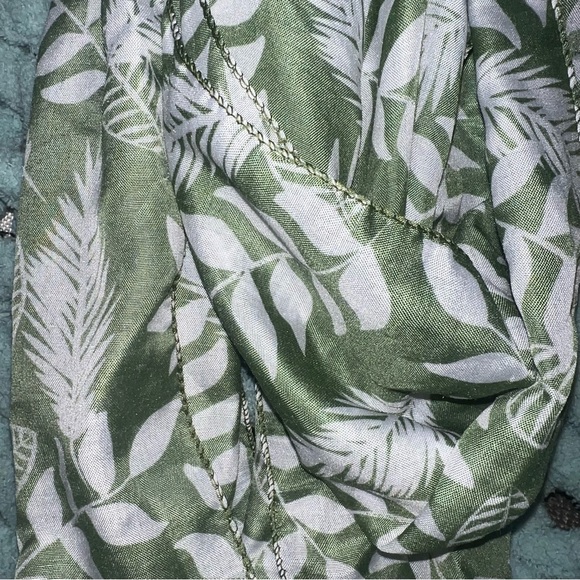 Juncture Green Leaf Print Infinity Scarf - Picture 2 of 6